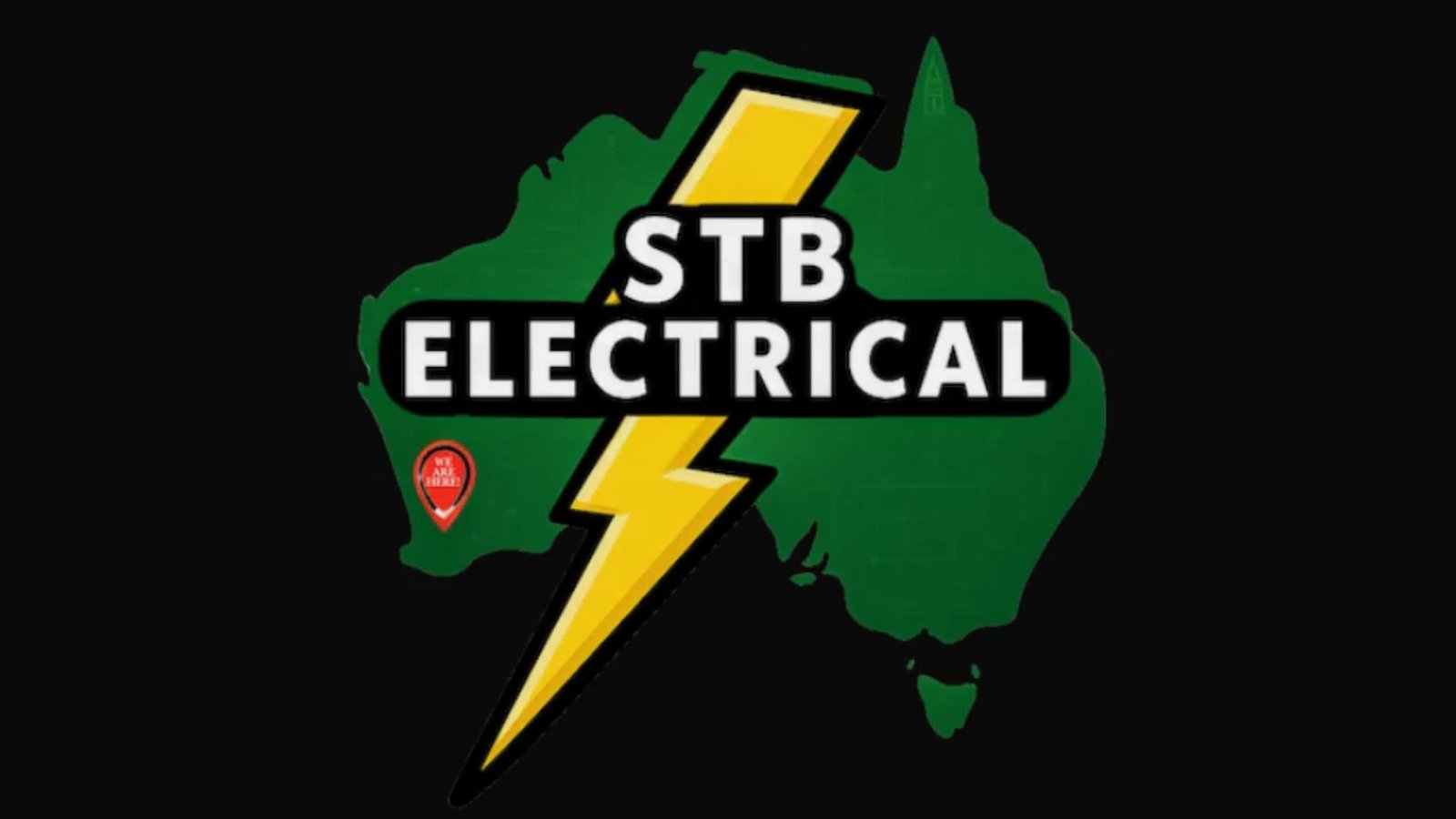 Animated STB Electrical Perth logo with lightning effects – looping header animation