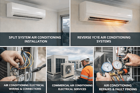 Air conditioning electrical services by STB Electrical including installation wiring commercial systems and repairs Perth WA