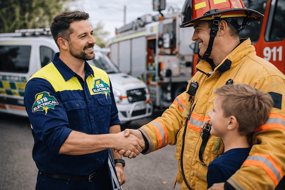 STB Electrical electrician engaging with local community services in Perth