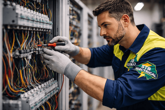STB Electrical electrician completing high-quality electrical installation work in Perth